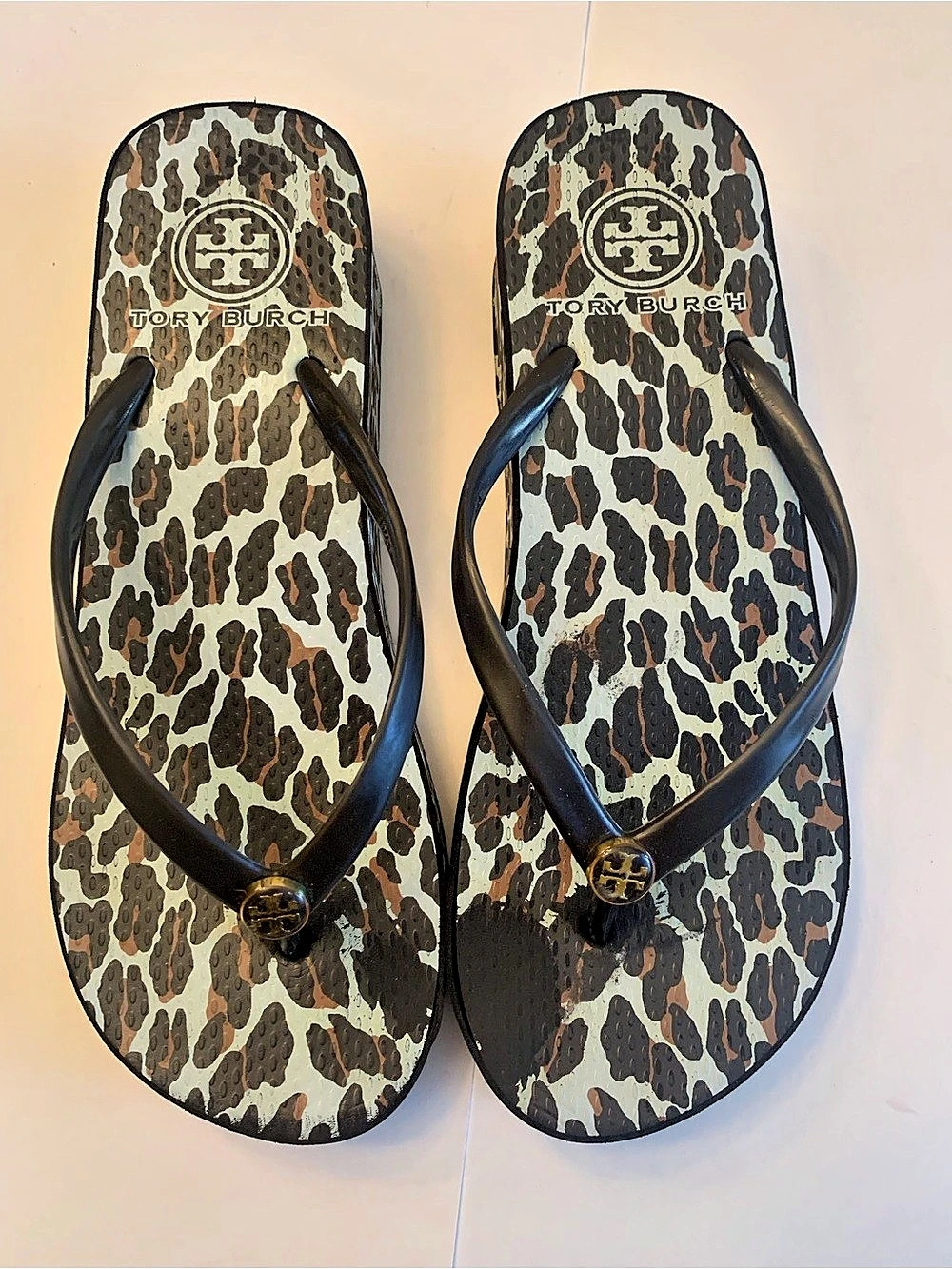 Tory Burch Leopard Print Flip Flop Sandals